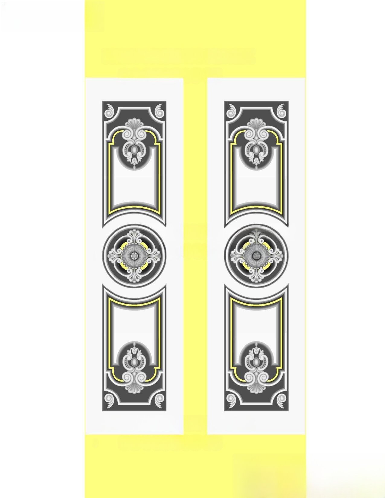 MD - MIX-105 Classical Victorian Style Double Door 3D Relief Model